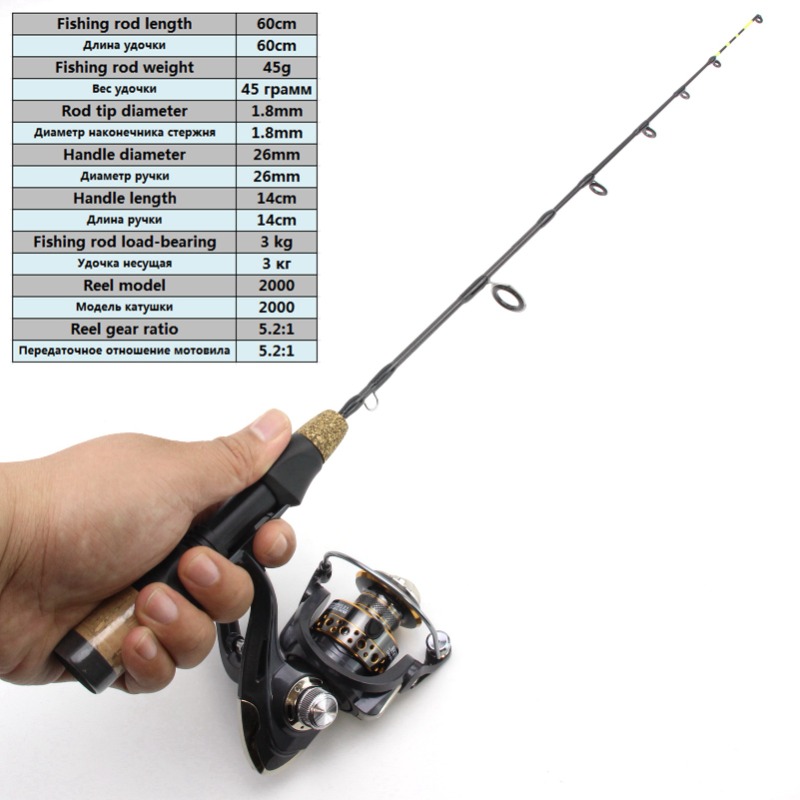 60cm 2 Tips Rod Reel Combos Wi - مراجعة Ice Fishing Reel وسعره