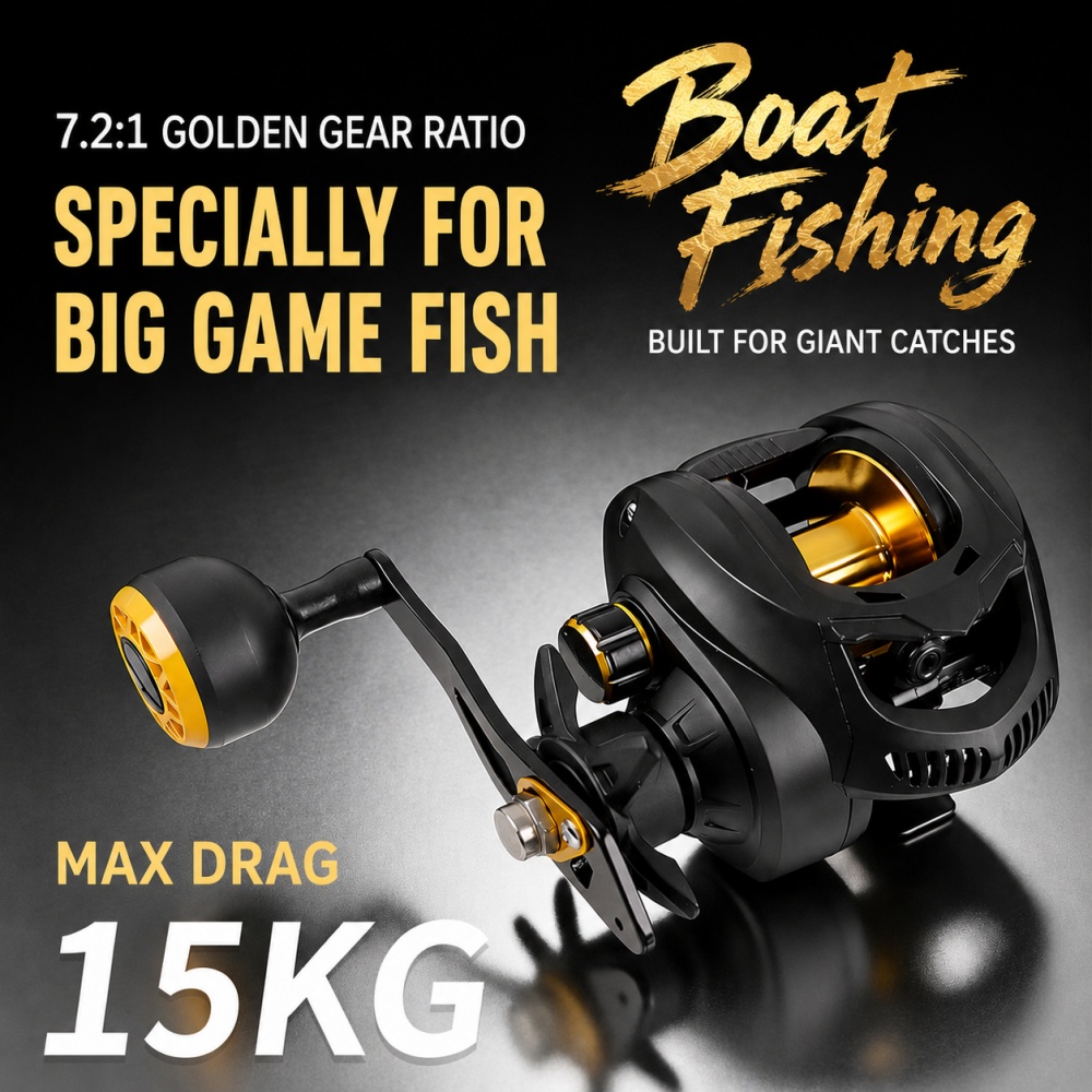 7.2:1 Heavy Duty Baitcasting R - مراجعة Trolling Reel وسعره