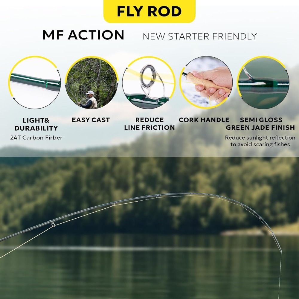 Fly Fishing Rod Combo Starter  - مراجعة Reel Case وسعره