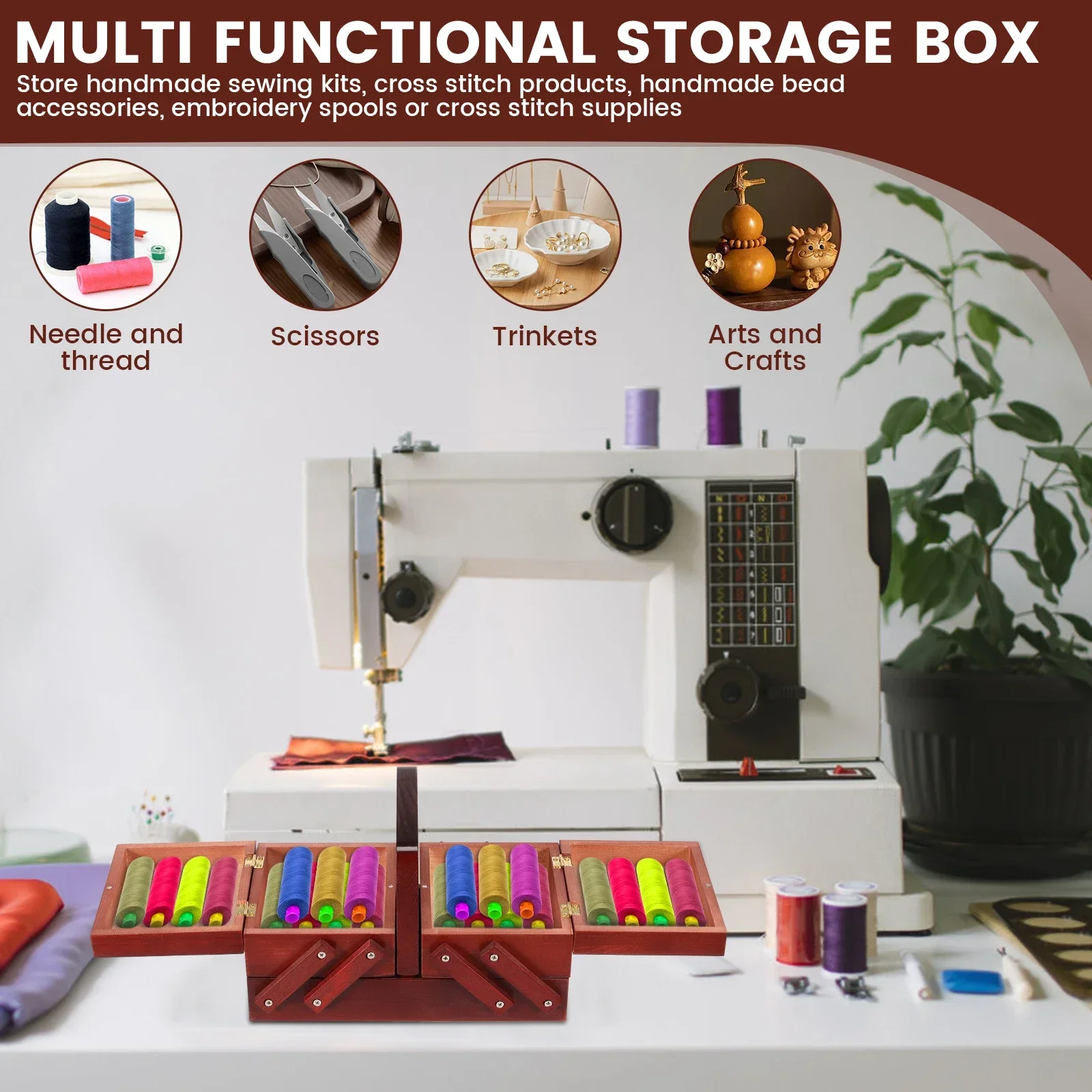 Expandable Sewing Thread Box W - مراجعة Reel Case وسعره