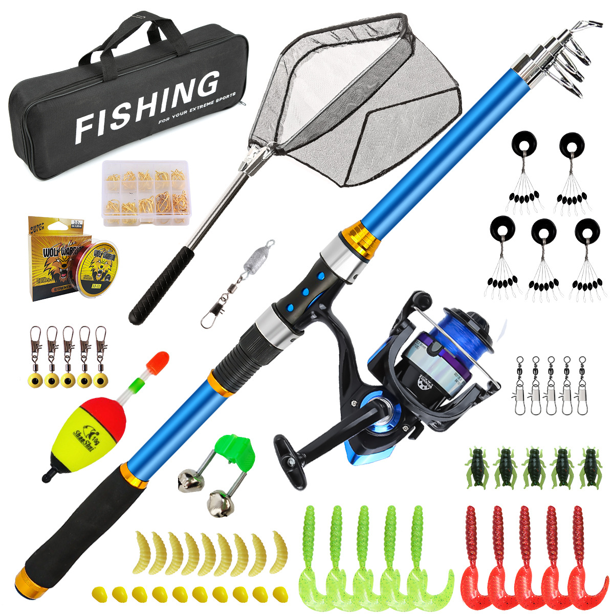 2.1-3.6M Telescopic Glass Fibe - مراجعة Spincast Reel وسعره