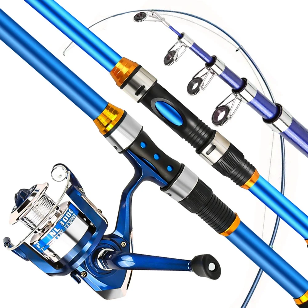 2.1-3.6M Telescopic Glass Fibe - مراجعة Spincast Reel وسعره